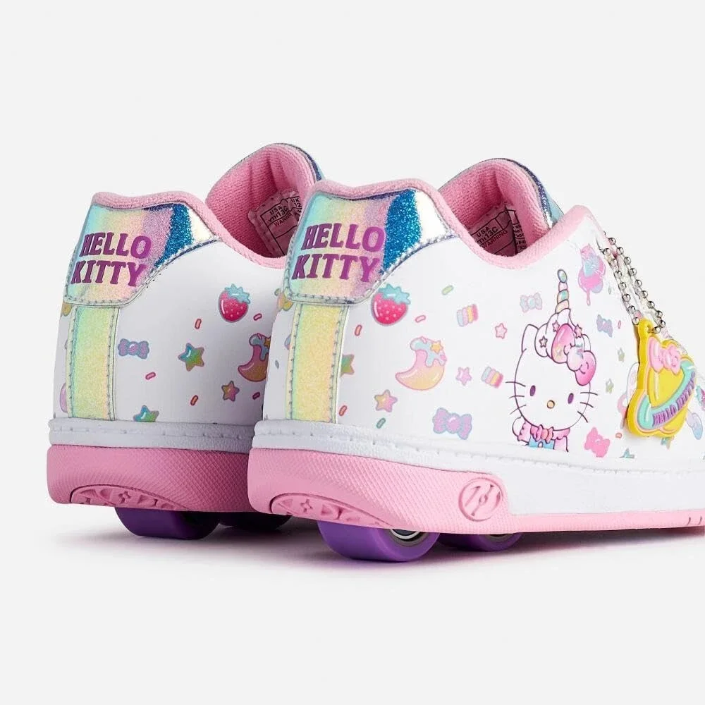 Heelys Hello Kitty Split X2 Sneaker Girls 2 M White Low Top Skate Shoes ZOGG3602